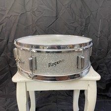VINTAGE Rogers Luxor rullante tamburo 5"x14" argento scintillante