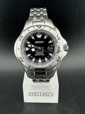 Seiko Kinetic Perpetual Calendar Men's Black Dial Date Quartz 42mm 8F35-0030