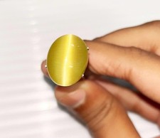 12.60Ct Natural Cat's Eye Gemstone Oval cabochon cut Chrysoberyl Gemstone