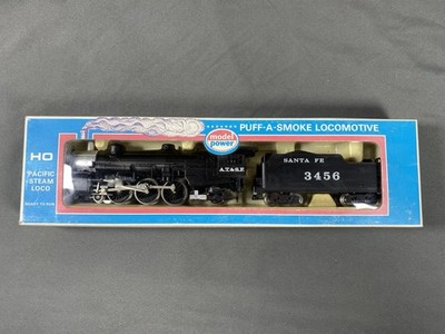 MODEL POWER HO  A.T. & S.F.-SANTA FE'' PACIFIC STEAM SMOKING LOCOMOTIVE #3456