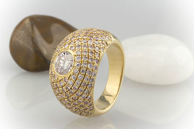 Ring Brillanten Diamanten Hans Dieter Krieger 750 Gelbgold Arbeit Schmuck