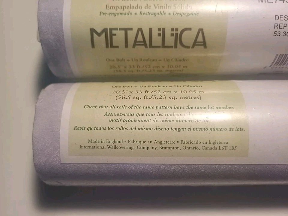 5 Purple Pattern Wallpaper Brand Metallica Made In England 56 Sq Ft. A Roll NOS - Image 4 of 4