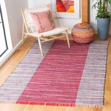 Safavieh Rag Rug RED / GREY 5' X 8' Area Rug - RAR122Q-5