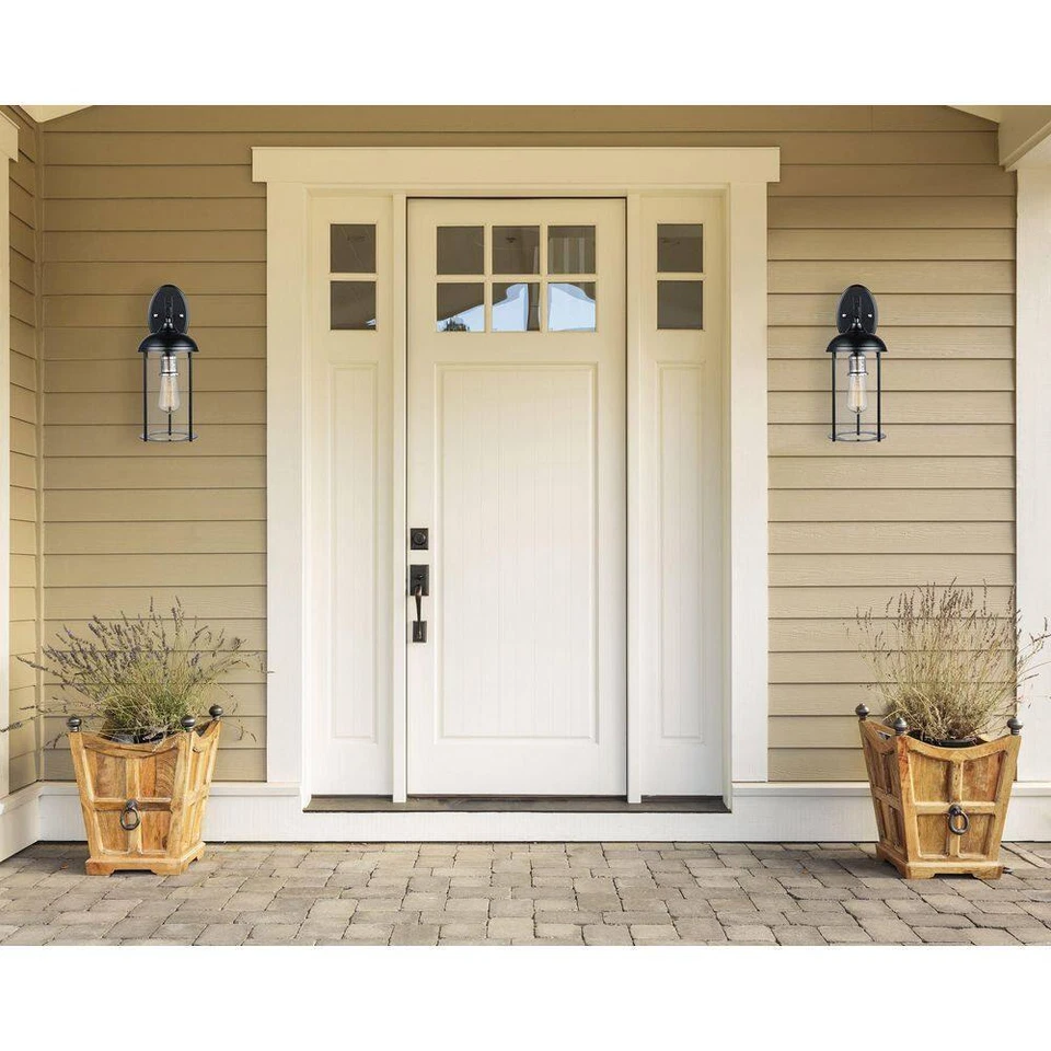 Bel Air Lighting Blues 16.5 in. Black Brushed Nickel Outdoor Wall Light Fixture - Image 2 of 4