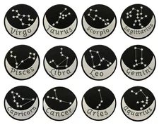 Zodiac Sign Patch Embroidered Iron-On Clothes, Birthday Gift Astrology Horoscope