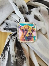 SLIDE Scarf Wild Rag Scarves Slide highland cow gift, bandana slide, western 