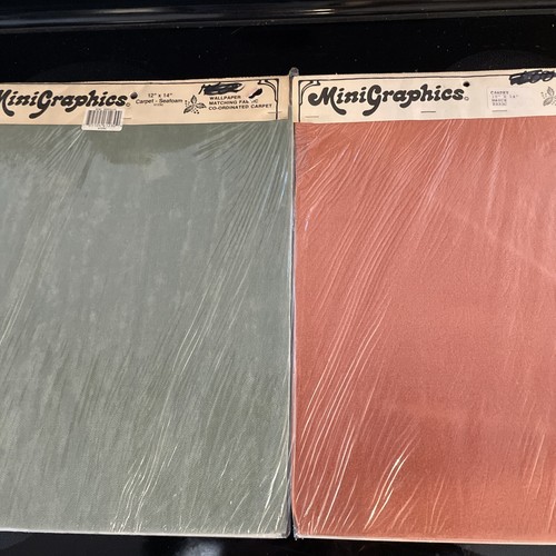 Mini Graphics Doll House Carpet lot of 2 Packs Seafoam/Brick 1:12 12 x 14 Inches