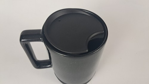 Tazza da viaggio Starbucks 2022 ceramica maculata nera con coperchio inferiore in gomma 14 oz - Foto 4 di 6
