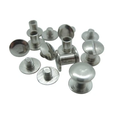 25 x Buchschrauben (Metall, Farbe: silber) - Chicago-Schrauben - Schraubnieten - Bild 1 von 3