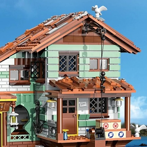2100PCS Fisherman's Wharf Building Block Tree House Model Seaside Street View - Picture 3 of 6
