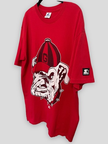 UGA Georgia Bulldogs Single Stitch Starter Mascot Logo All Over Graphic Print L - Picture 2 of 12