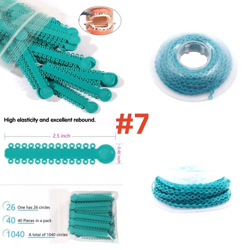 Dental Orthodontic Elastic Ultra Power Chain/Ligature Ties for Braces 44 Color - Picture 22 of 253