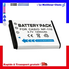 Batterie 1200mAh NP-110 NP-110DBA NP-110L NP-160 pour Casio Exilim EX-FC200S