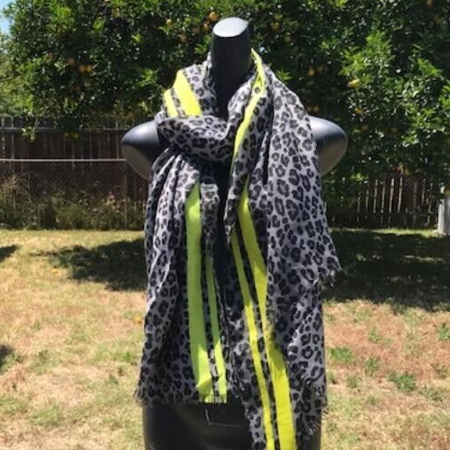 Leopard print Fashion Scarf 78x35 Abaya Grey Hijab Shayla Long Muslim Headcover - Bild 5 von 5