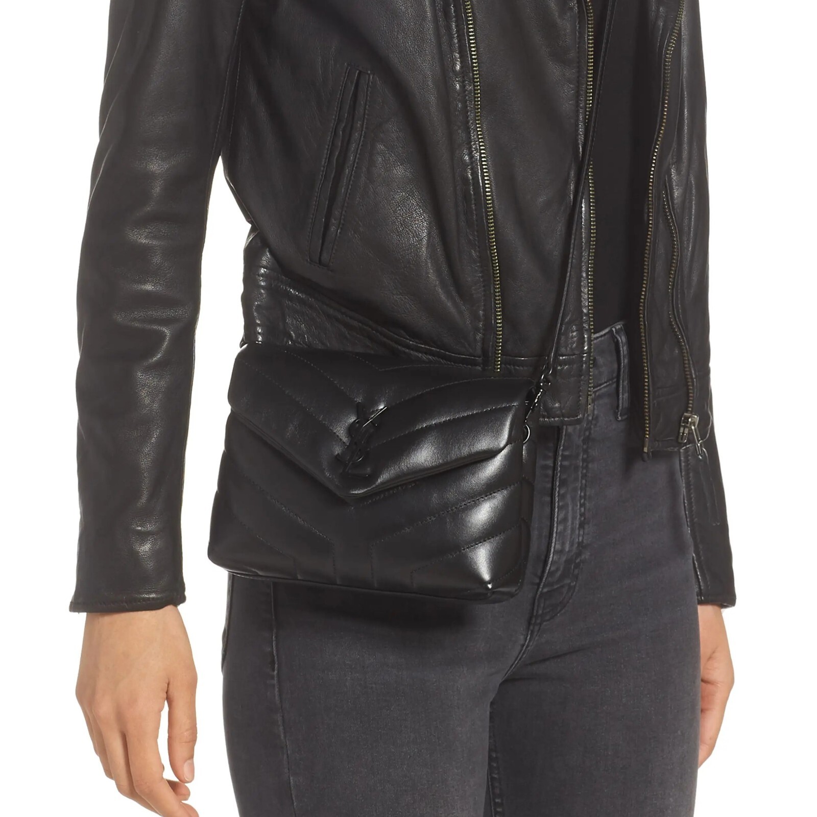 Borsa a tracolla Saint Laurent Toy Loulou in pelle colore nero nuova senza etichette prezzo al pubblico $2100