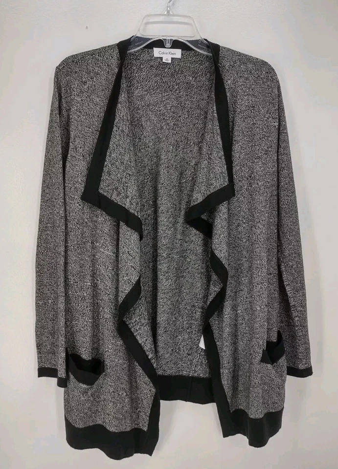 Cárdigan para mujer Calvin Klein talla M frente abierto suéter bolsillos manga larga Foto 3 de 4