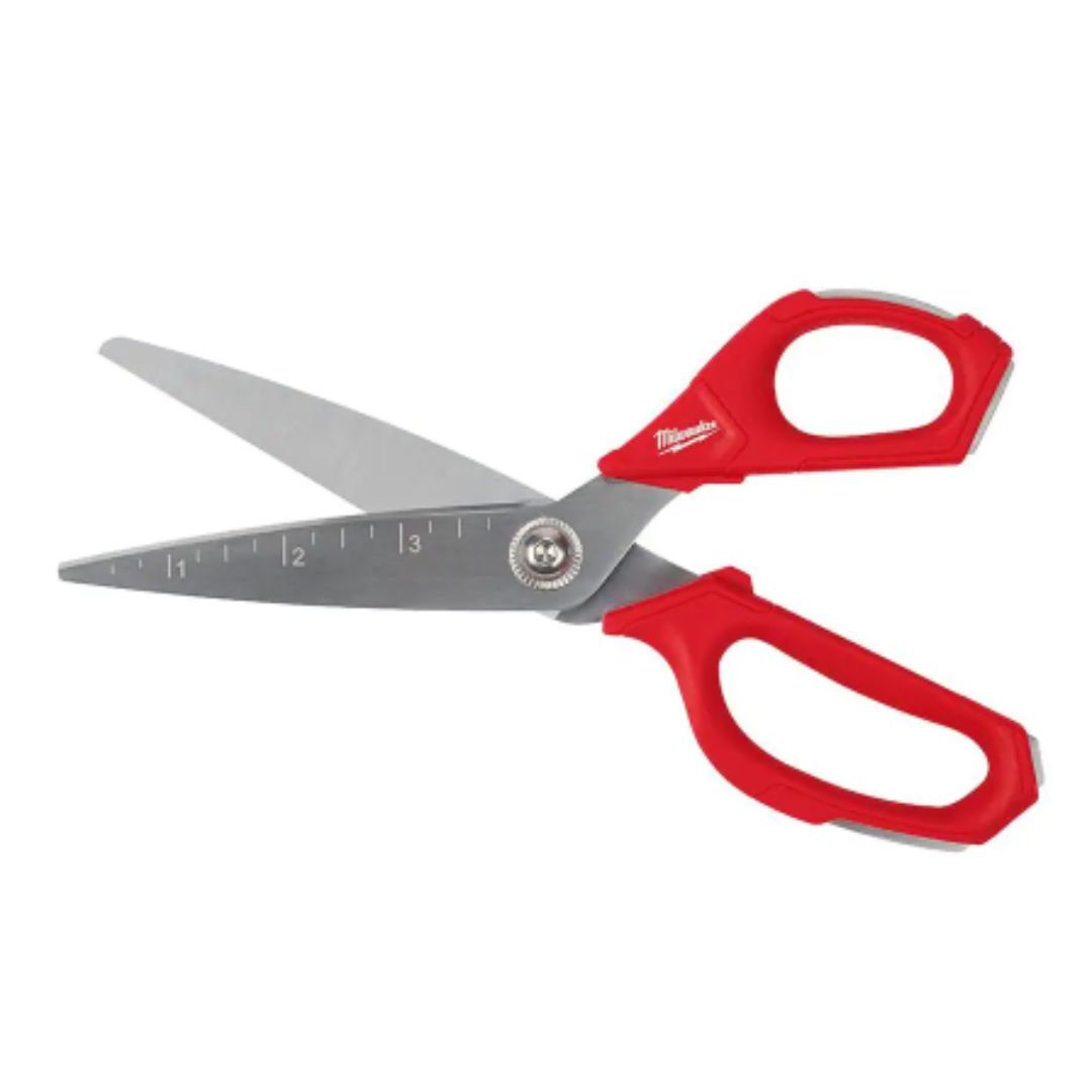 Milwaukee Straight Scissors Chrome Plated Jobsite Multi-Purpose Cutting ...