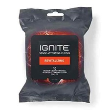 Ignite Mens Body Wet Wipes, Extra Thick 8" x 8" Shower Wipes, Revitalizing Scent
