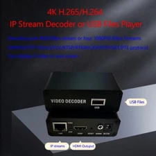 4K H.265/H.264 IP Stream Decoder USB Files Player to HDMI By ONVIF RTMP RTSP UDP