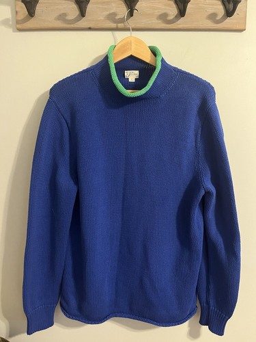 J Crew Limited Edition Rollneck Sweater Heritage Cotton Tipped Men’s Large Blue - Bild 2 von 9