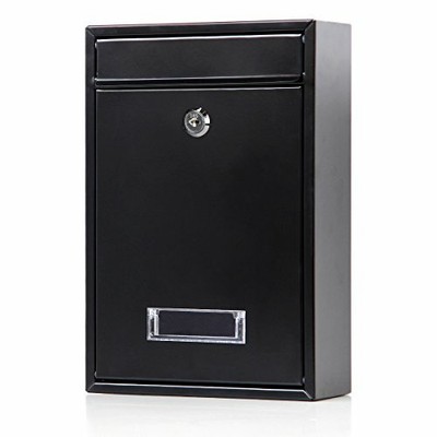 Rust & Weather Proof Metal Vertical Wall Mounted Security Mailbox w/ Key Lock
