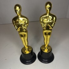 2 Gold Award Trophy Plastic 6  In Tall Plastic Holding Star