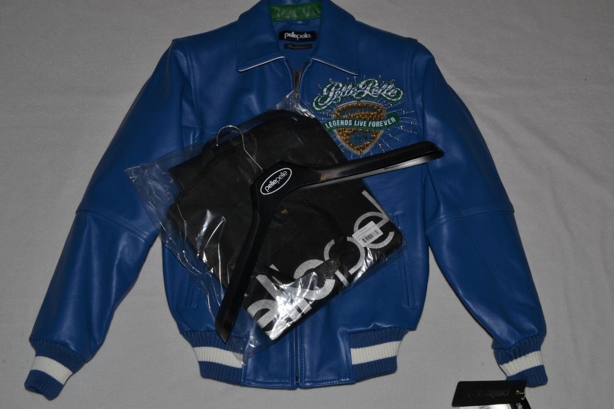 Pelle Pelle Men's LEATHER Jacket LEGEND LIVE FOREVER BLUE