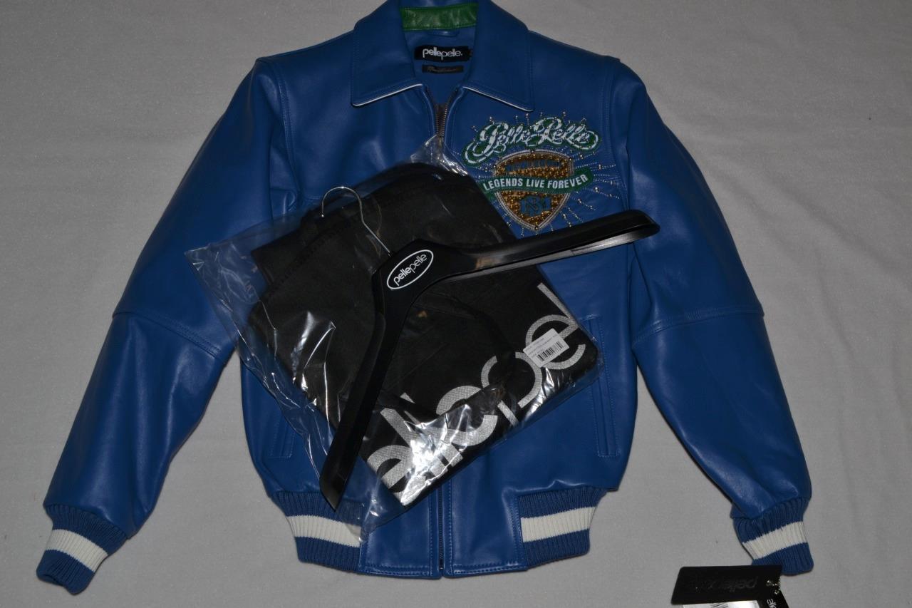 Pelle Men's LEATHER Jacket LEGEND LIVE FOREVER BLUE All SIzes NEW LIMITED image 6