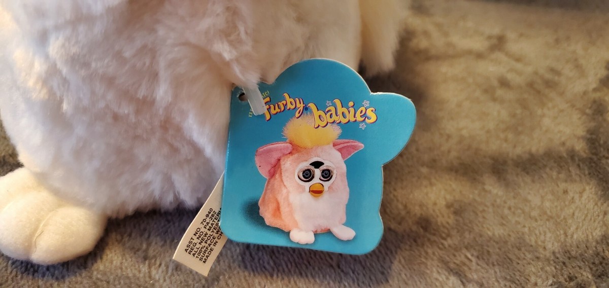 1ST ORIGINAL WHITE FURBY BABY PINK EARS RARE GREEN EYES 70-940 | eBay