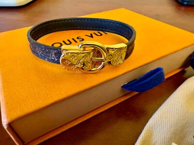 Authentic LOUIS VUITTON Monogram Fasten Your LV Bracelet | eBay