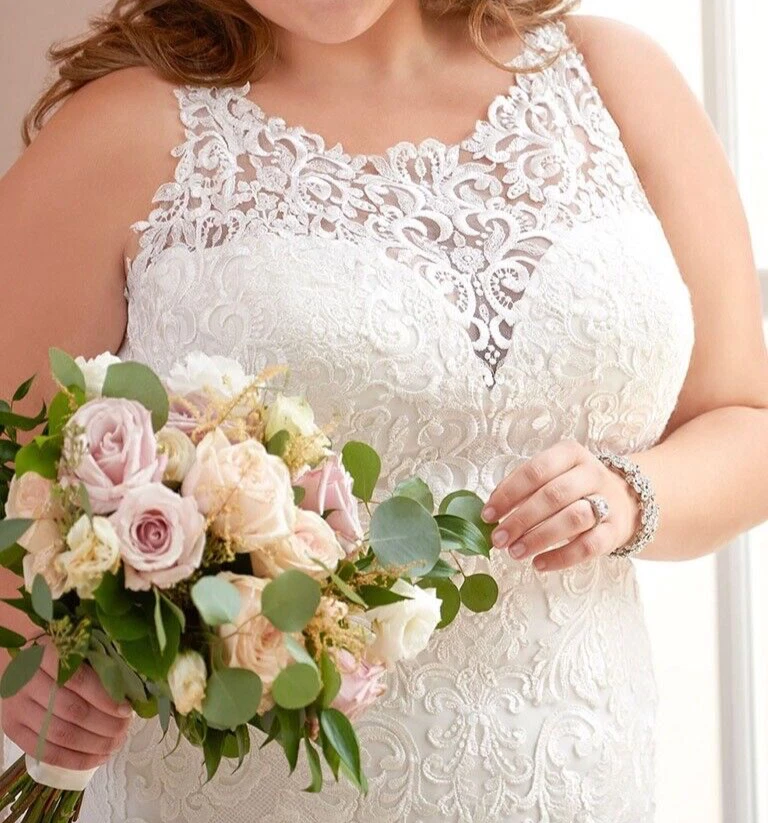 Vestido de novia sirena Stella York 6600 con escote halter talla 16 (MUESTRA) Foto 3 de 4