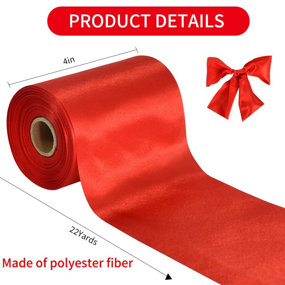 Wide Red Satin Ribbon - 1 Inch X 100 Yards For Gift Wrapping & Crafts