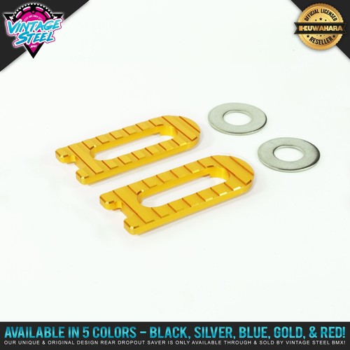 Vintage Steel "LITE SAVER" 3/8" - 10mm BMX Dropout Saver Front/Rear (Solid Gold) - Picture 7 of 10