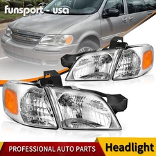 Chrome Housing Headlight Amber Turn Signal for 97-05 Montana/Venture/Silhouette