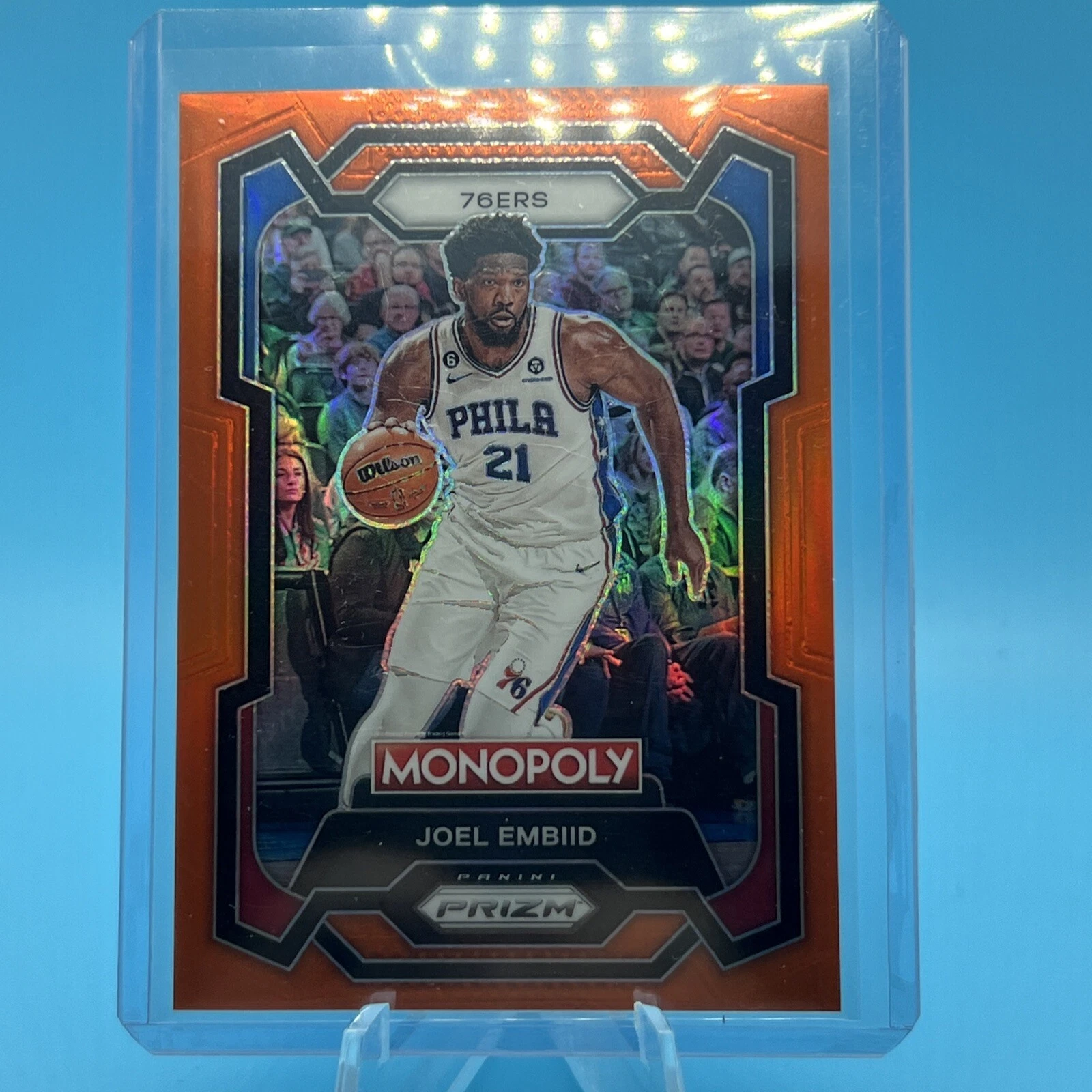2023-24 Prizm Monopoly 76ers Joel Embiid #69 - SP Orange Prism /124