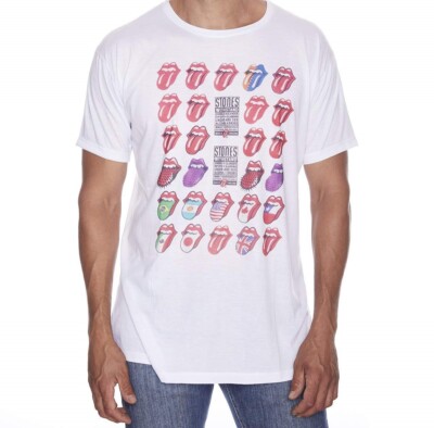 Clo' Rolling Stones Many Tongues Short Sleeve Graphic Print T-Shirt Size: L New