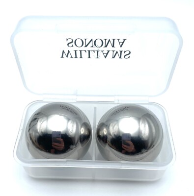 William Sonoma Stainless Steel Whisky Ice Sphere  Cubes  Reusable In Case