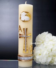 Cirio Vela Paschal Communion Candle Easter Holy Cirio Pascual Cross Alpha Omega