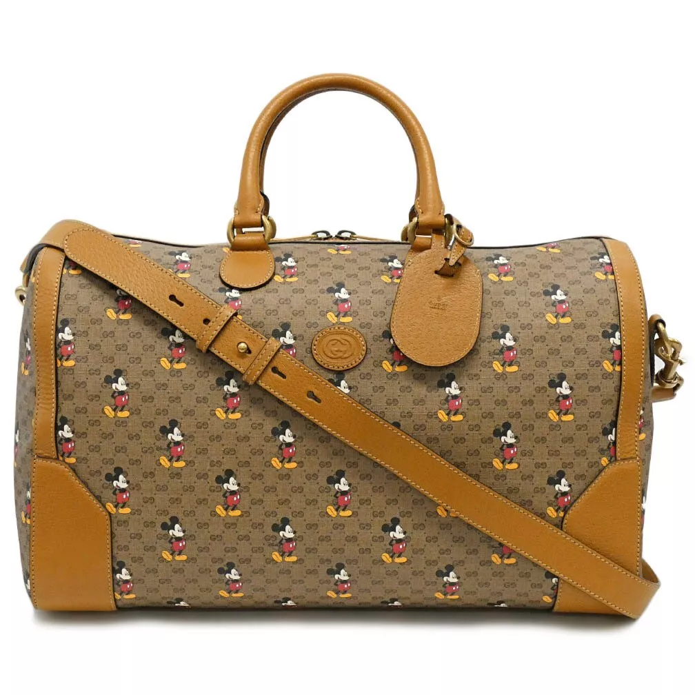 Gucci Men's Disney Mickey Mouse-print Carry-on Duffle Bag