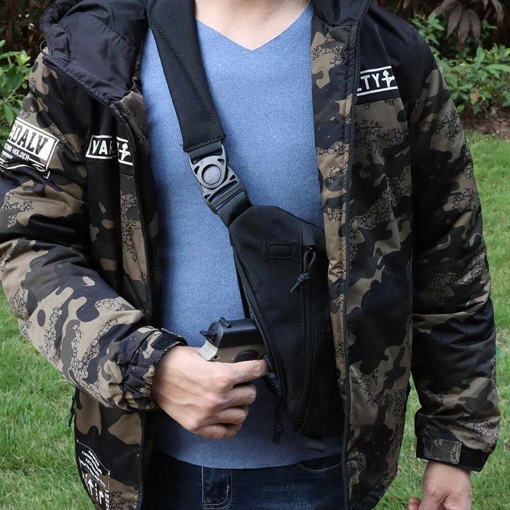 Shoulder Bag for Men Concealed Carry Pistol Holster Chest Pack Portable Backpack-image