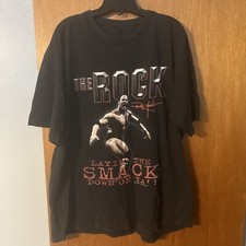 Vintage 1999 The Rock Dwayne Johnson Smack Down WWF Wrestling TShirt Sz XL Mens