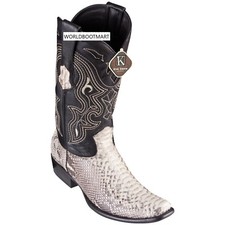 King Exotic NATURAL Genuine PYTHON SNAKE Western Boot Dubai Square Toe D 4795749