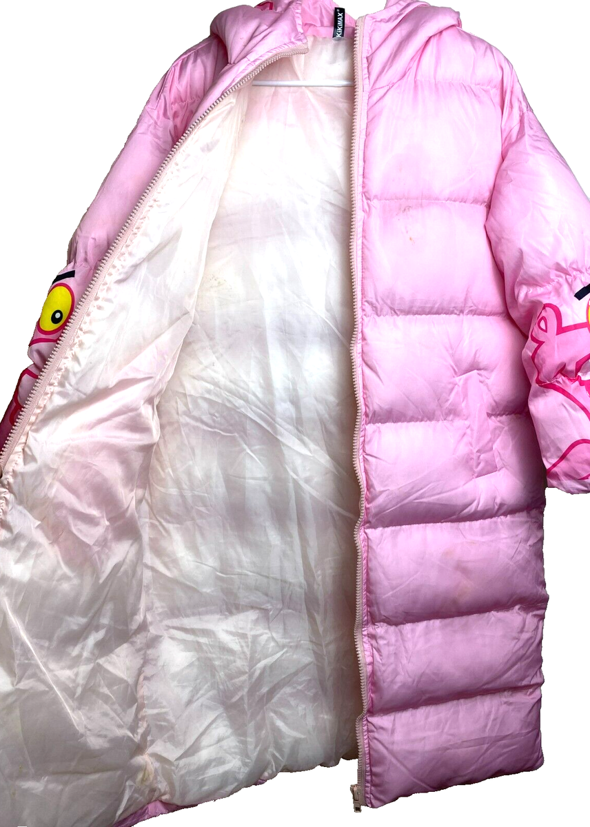 KiKiMax Jacket Womens 1X Pink Panther Quilted Parka Hoodie 90s Zip