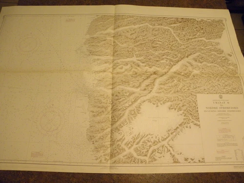  VINTAGE CHART,GREENLAND WEST COAST,UMANAT TO NORDRE STROMFJORD,1960s
