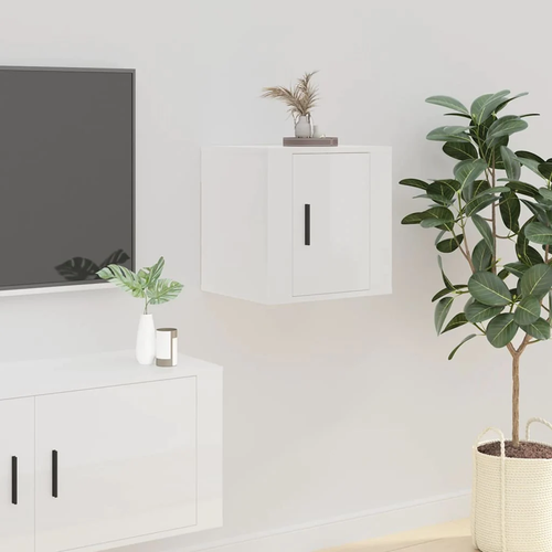 NNEVL Wall Mounted TV Cabinets 2 pcs High Gloss White 40x34.5x40 cm - Picture 4 of 11