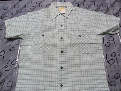 Medium New Vintage Green Plaid Button Down Sears Brand Punk Mod