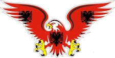 calcomanía adhesiva coche motociclista motocicletas águila bandera albanés