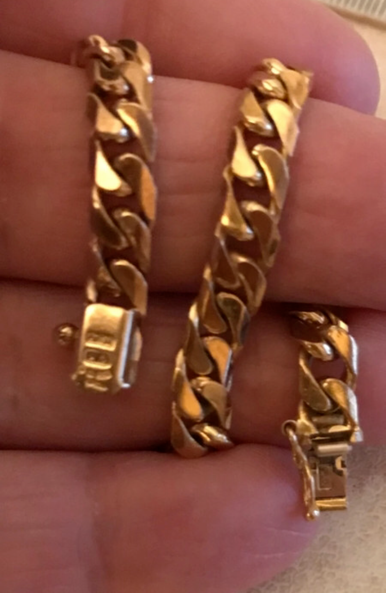 Vintage 9ct Gold Ladies Curb Bracelet Full Hallmark 13.4 grams 7 inches