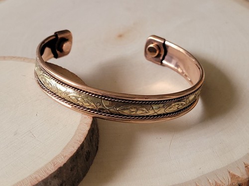 4 Pack Tibetan Copper Magnetic Bracelet Arthritis Pain Therapy Cuff Bangle New - Picture 5 of 9