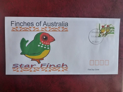 AUSTRALIA 2018 FINCHES PRIVATE ILLUSTRATED FDC FIRST DAY COVER STAR FINCH